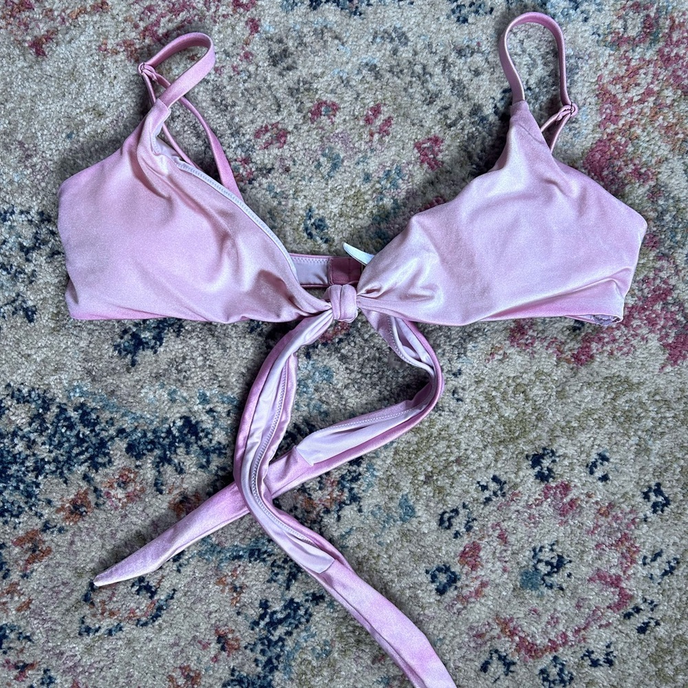 Victoria’s Secret Pink Tie-Front Bralette Swim Top
